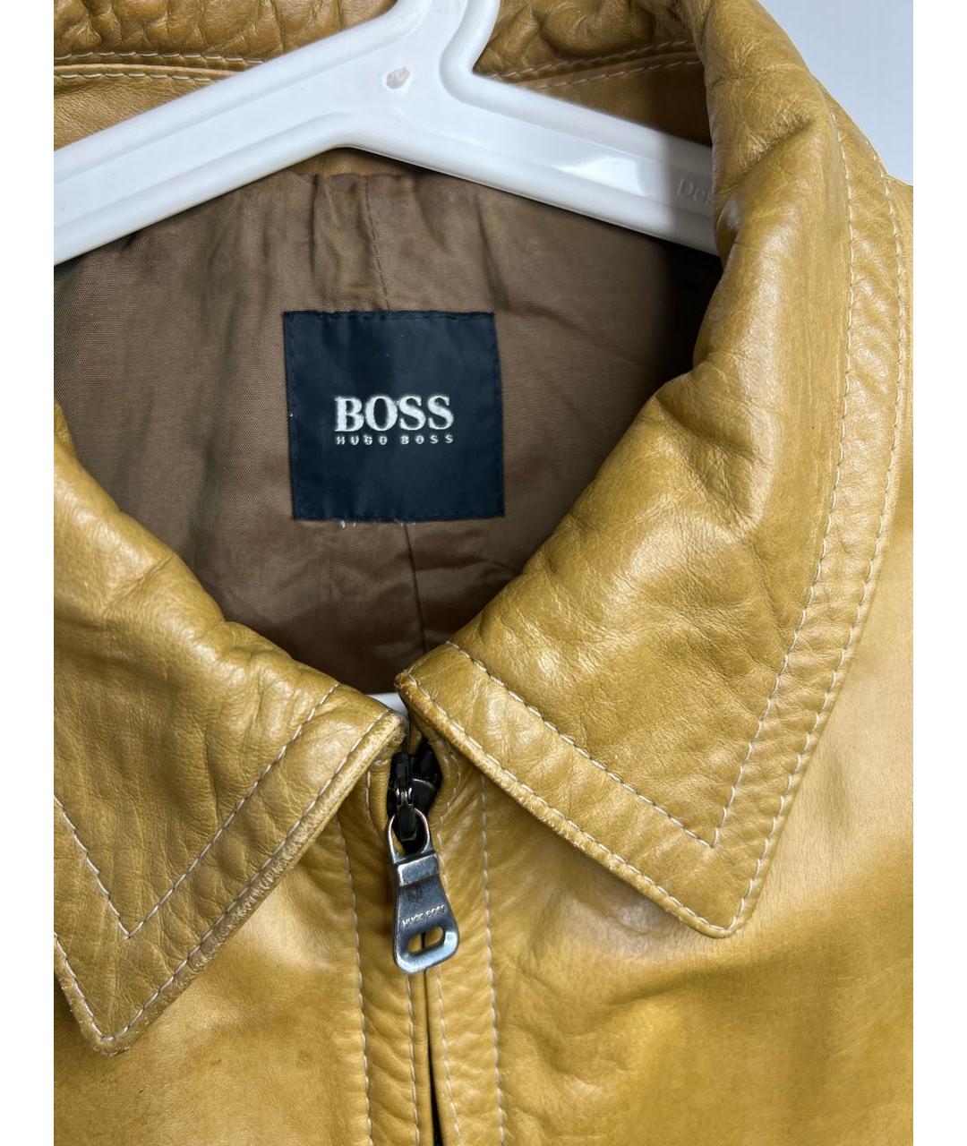 HUGO BOSS Горчичная кожаная куртка, фото 5