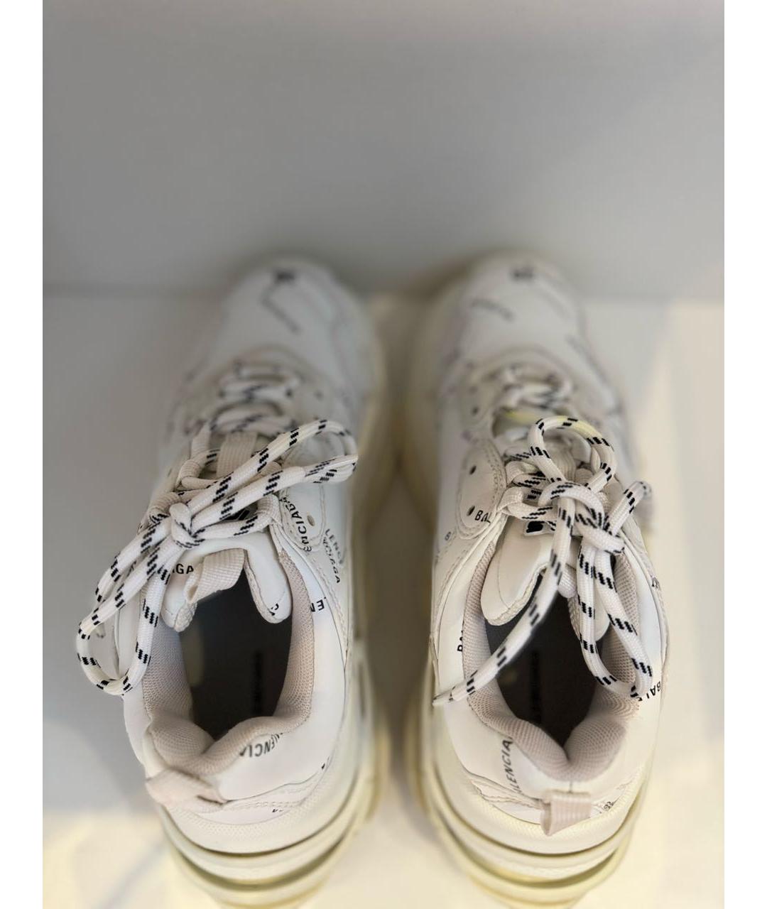 BALENCIAGA Белые кожаные кроссовки, фото 3