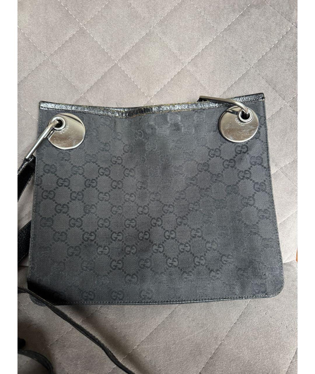 GUCCI Черная тканевая сумка через плечо, фото 2