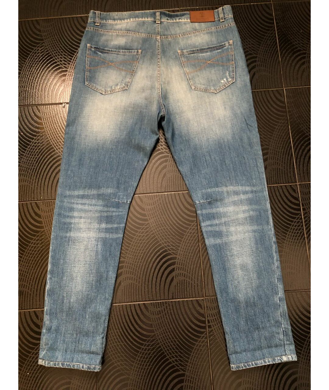 BRUNELLO CUCINELLI Голубые хлопковые джинсы скинни, фото 2