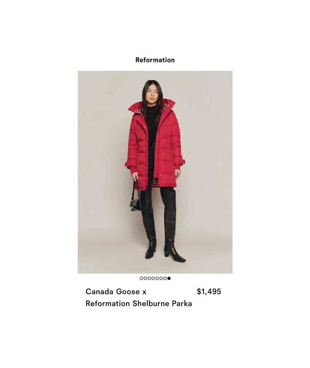 CANADA GOOSE Красный полиамидовый пуховик, фото 6