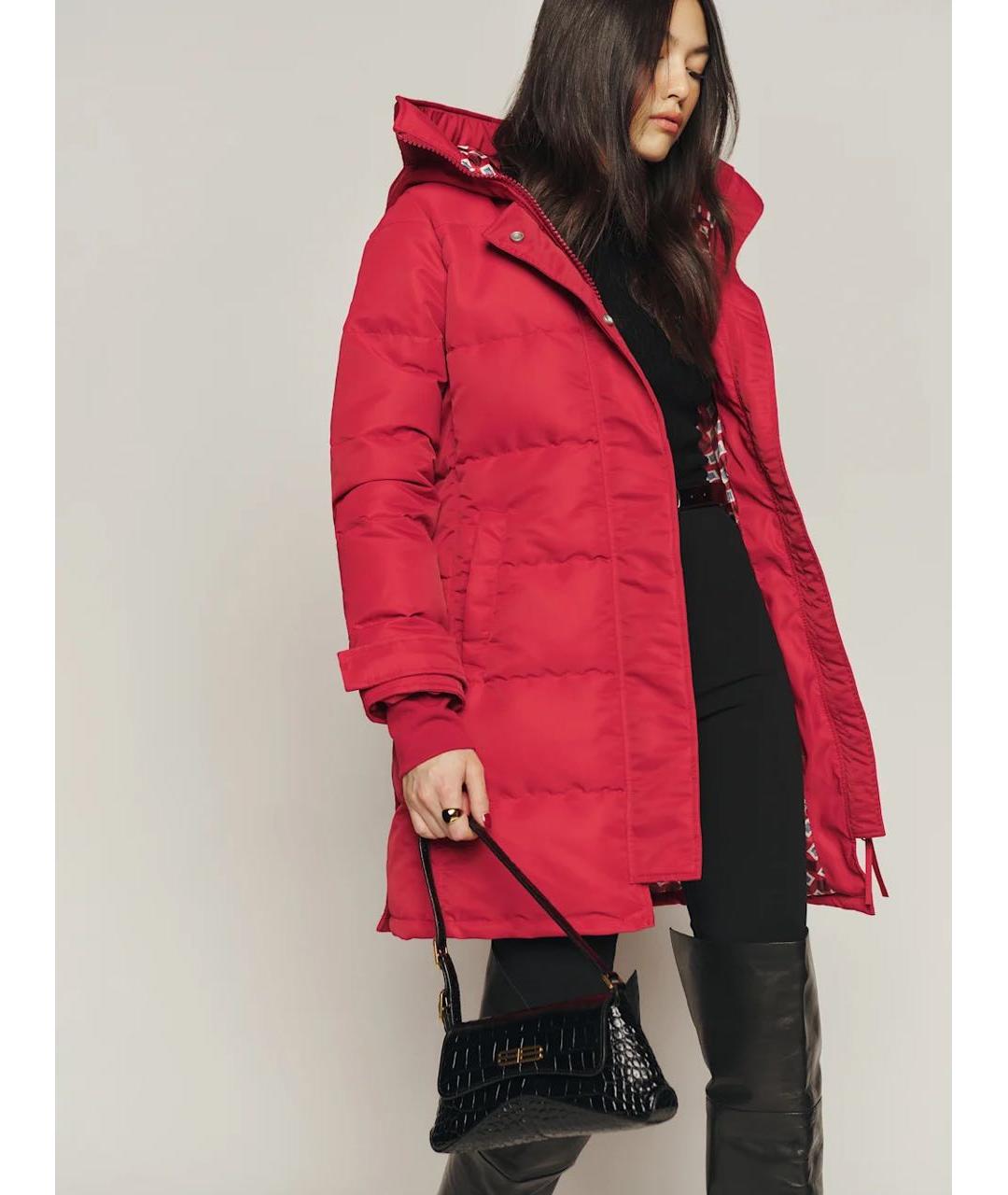 CANADA GOOSE Красный полиамидовый пуховик, фото 4