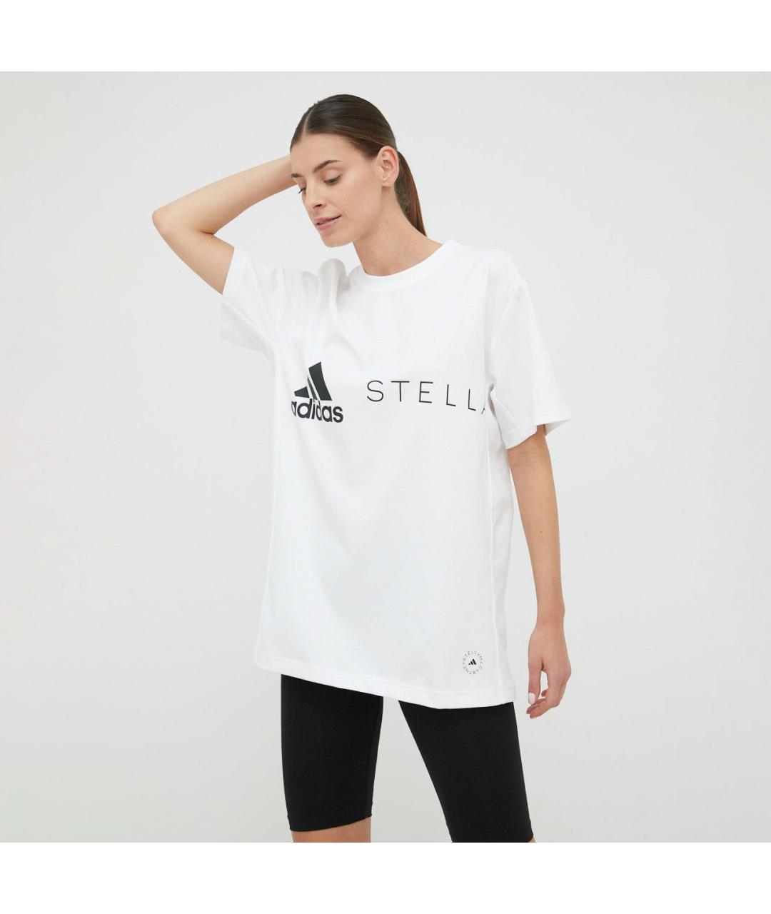 ADIDAS BY STELLA MCCARTNEY Белая хлопковая футболка, фото 3