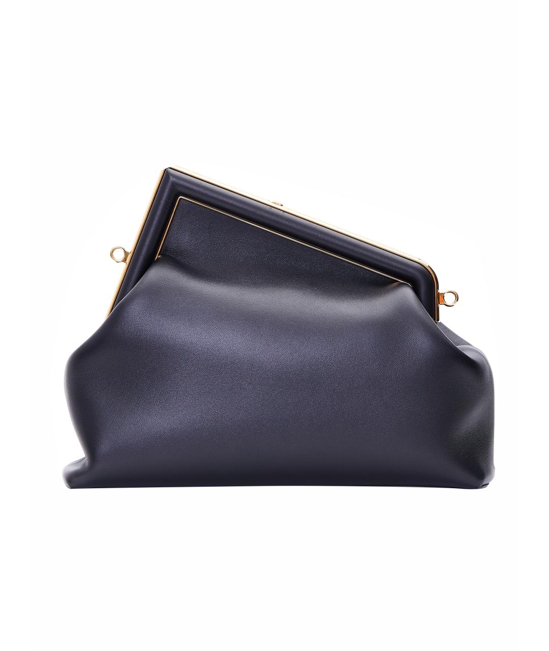 FENDI Черная кожаная сумка с короткими ручками, фото 2