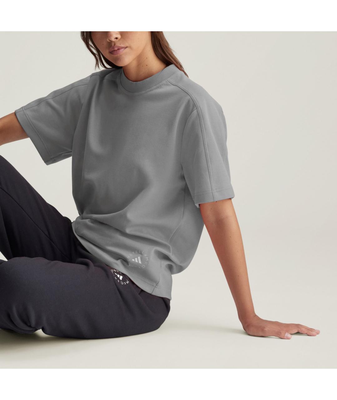 ADIDAS BY STELLA MCCARTNEY Серая хлопковая футболка, фото 7