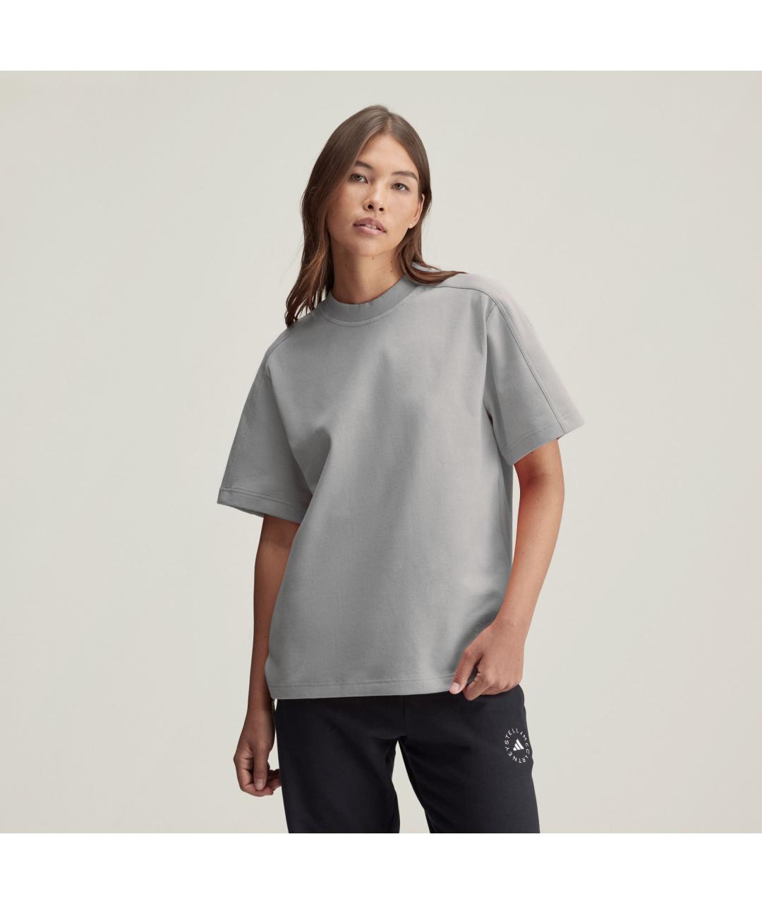 ADIDAS BY STELLA MCCARTNEY Серая хлопковая футболка, фото 3