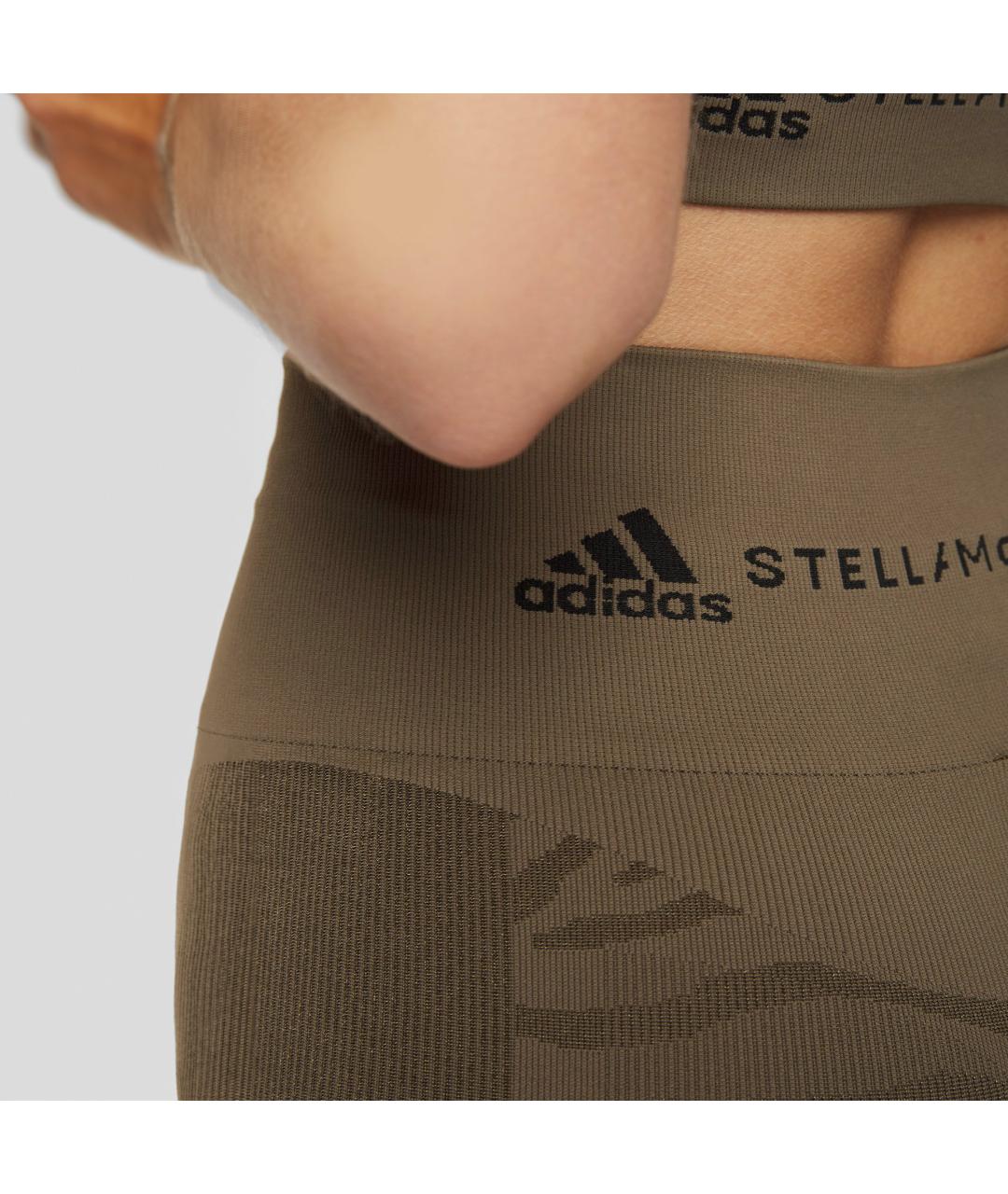 ADIDAS BY STELLA MCCARTNEY Горчичные синтетические леггинсы и велосипедки, фото 6