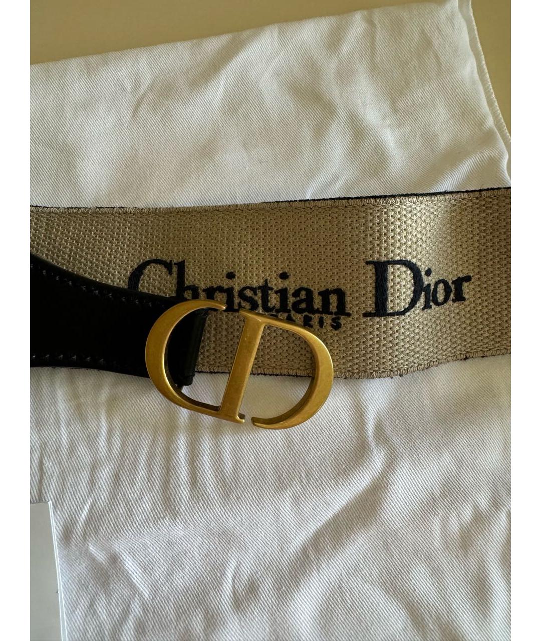 CHRISTIAN DIOR Темно-синий кожаный ремень, фото 7