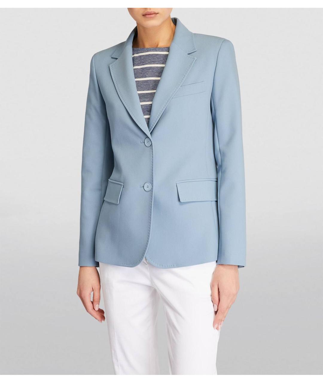 WEEKEND MAX MARA Голубой полиэстеровый жакет/пиджак, фото 4