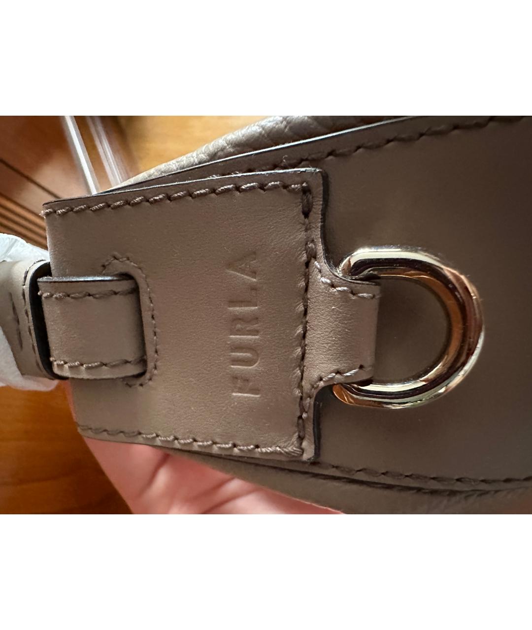 FURLA Бежевая кожаная сумка тоут, фото 4