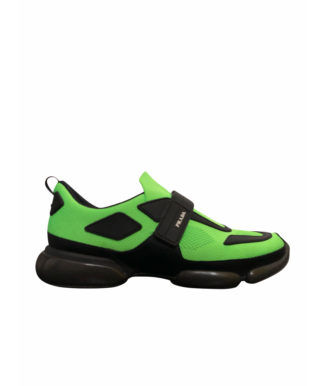PRADA Зеленые текстильные низкие кроссовки / кеды, фото 1