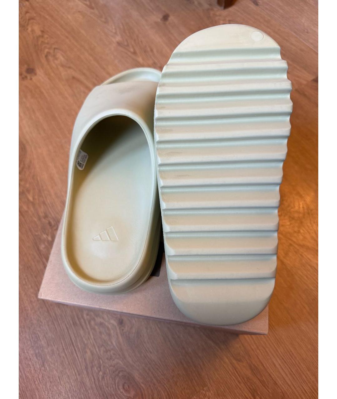 ADIDAS YEEZY Бежевые резиновые шлепанцы, фото 3
