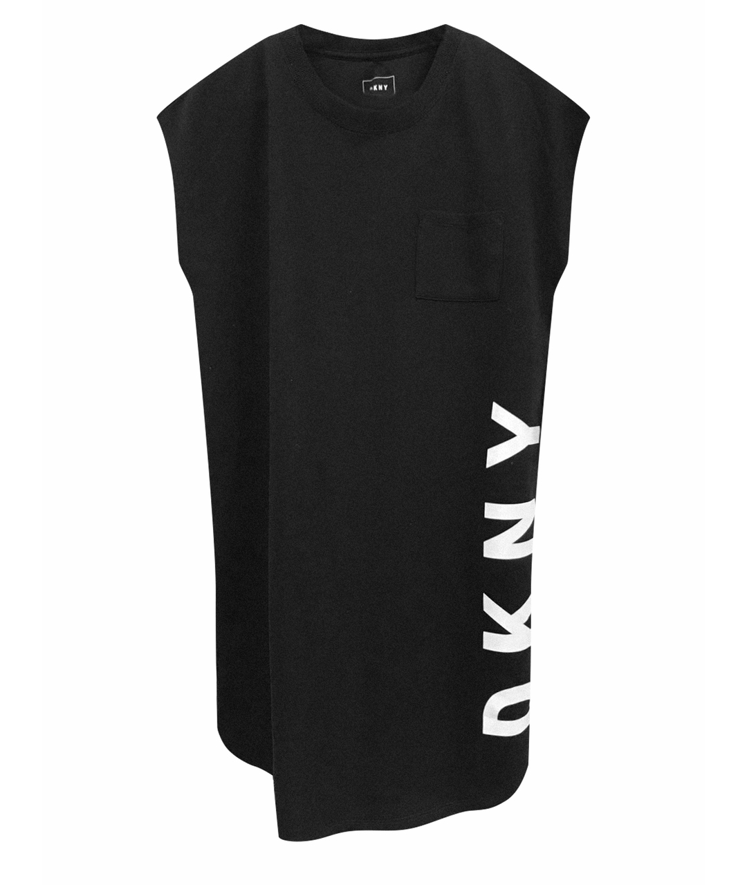 DKNY Черное хлопко-эластановое повседневное платье, фото 1