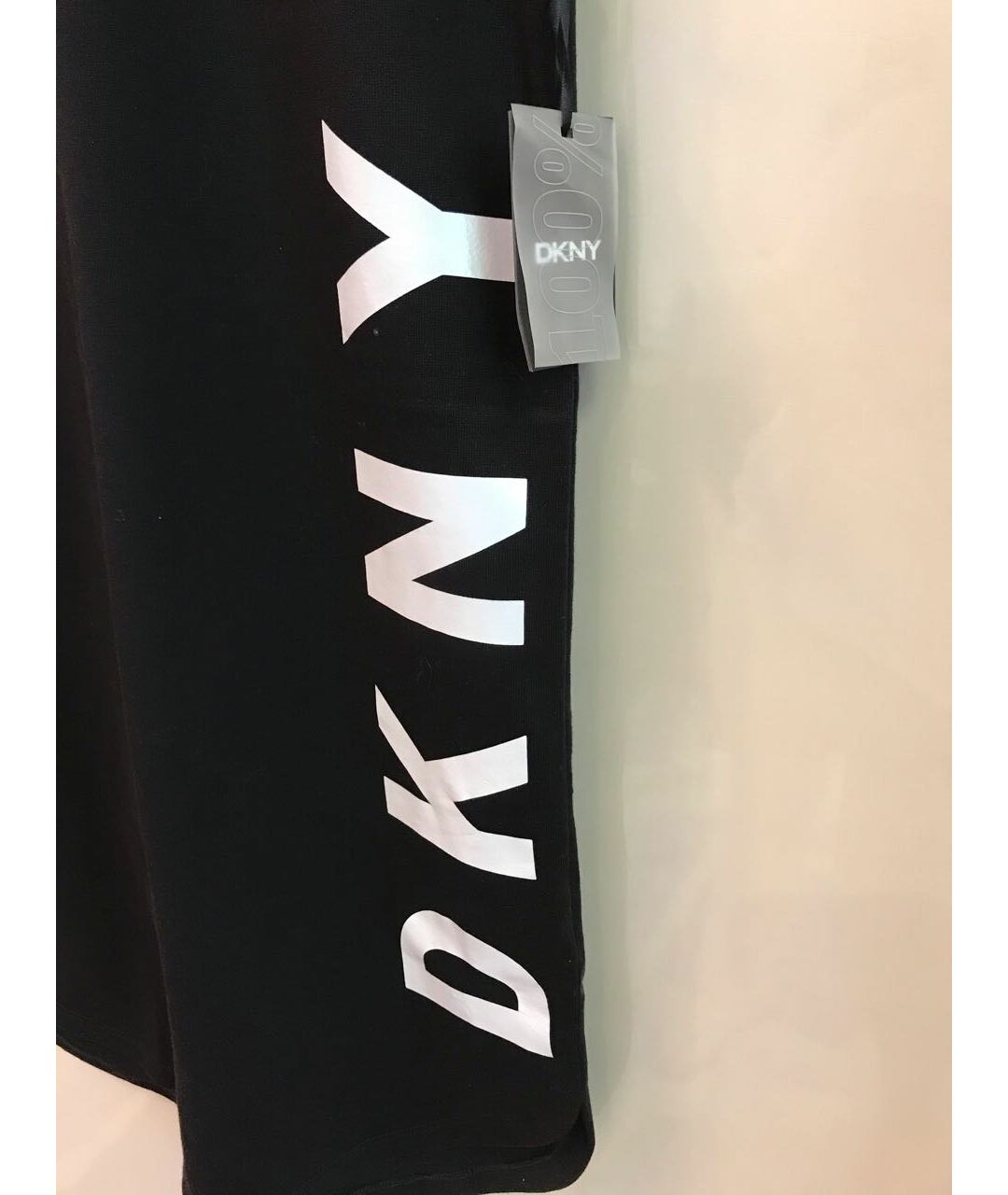 DKNY Черное хлопко-эластановое повседневное платье, фото 4