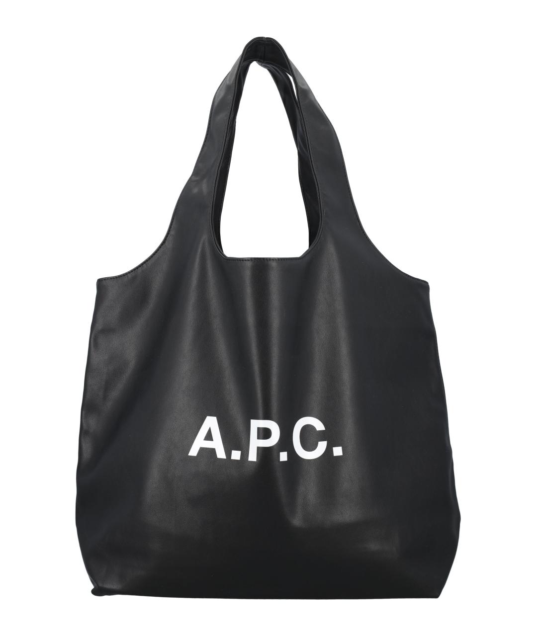 A.P.C. Черная сумка тоут из искусственной кожи, фото 9