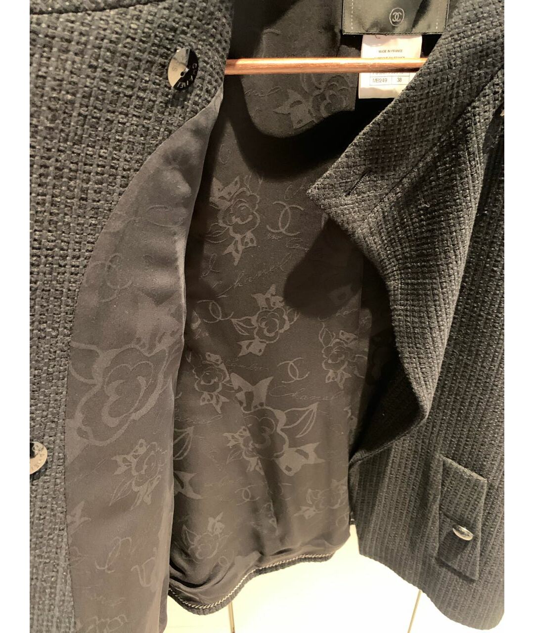 CHANEL Черный твидовый жакет/пиджак, фото 3