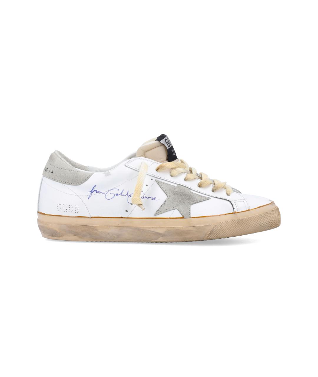 GOLDEN GOOSE DELUXE BRAND Белые кожаные низкие кроссовки / кеды, фото 1