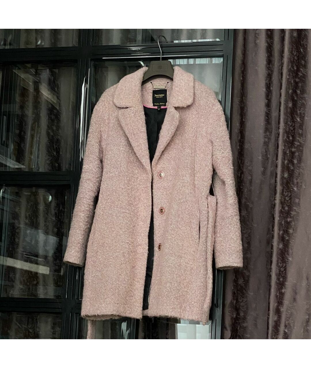 JUICY COUTURE Розовое твидовое пальто, фото 5