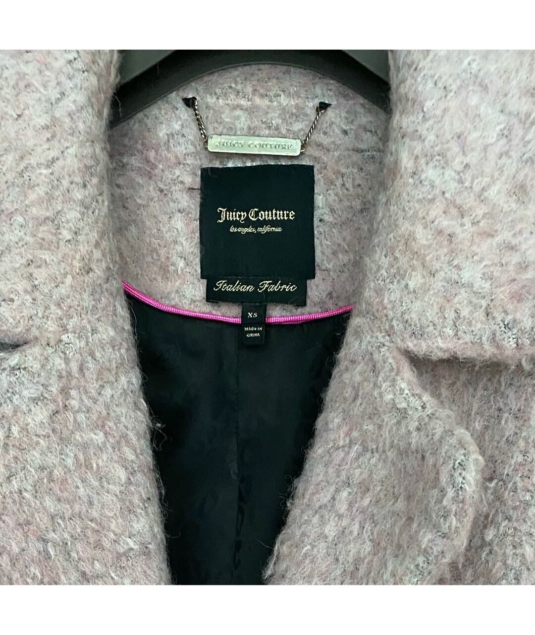 JUICY COUTURE Розовое твидовое пальто, фото 3
