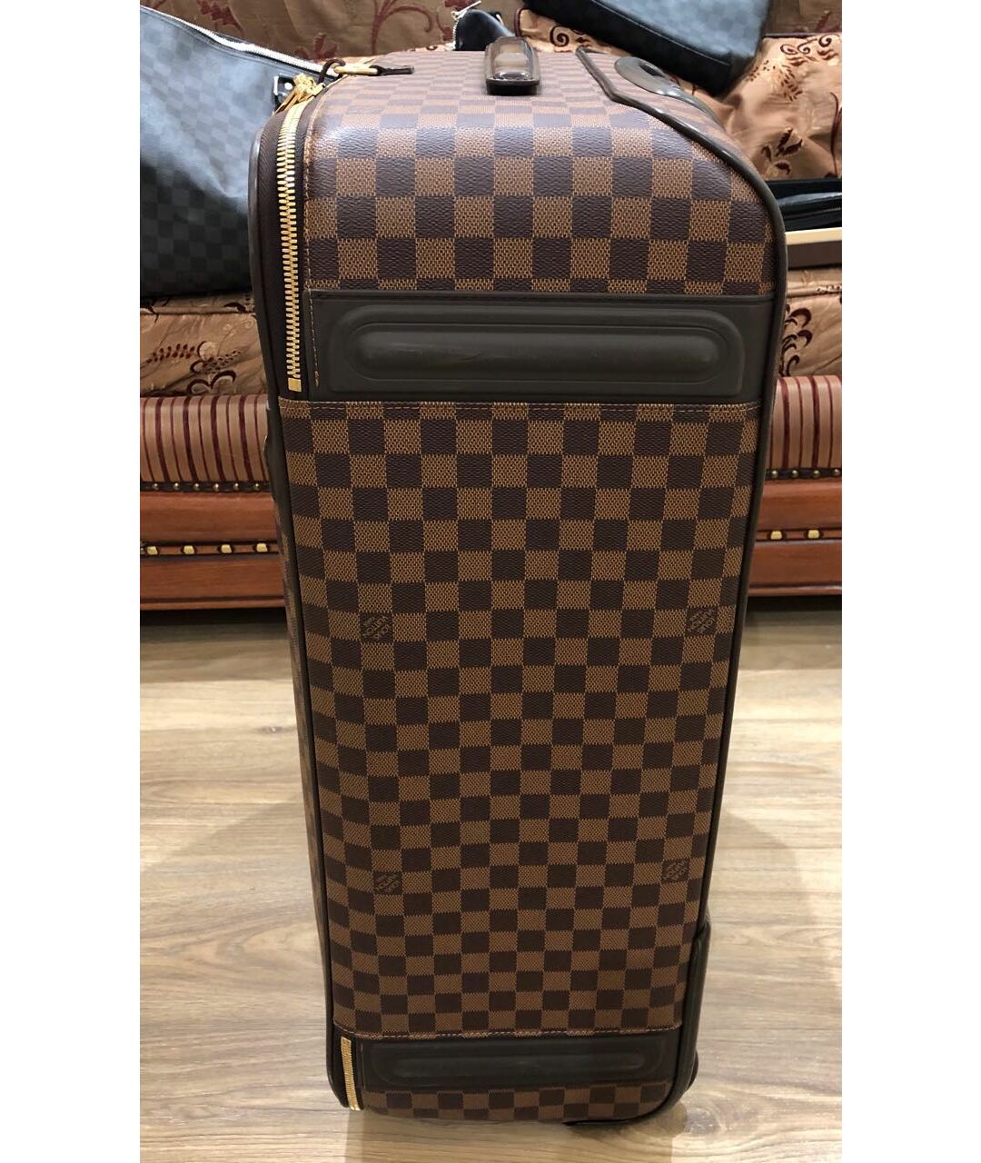 LOUIS VUITTON PRE-OWNED Коричневый кожаный чемодан, фото 4