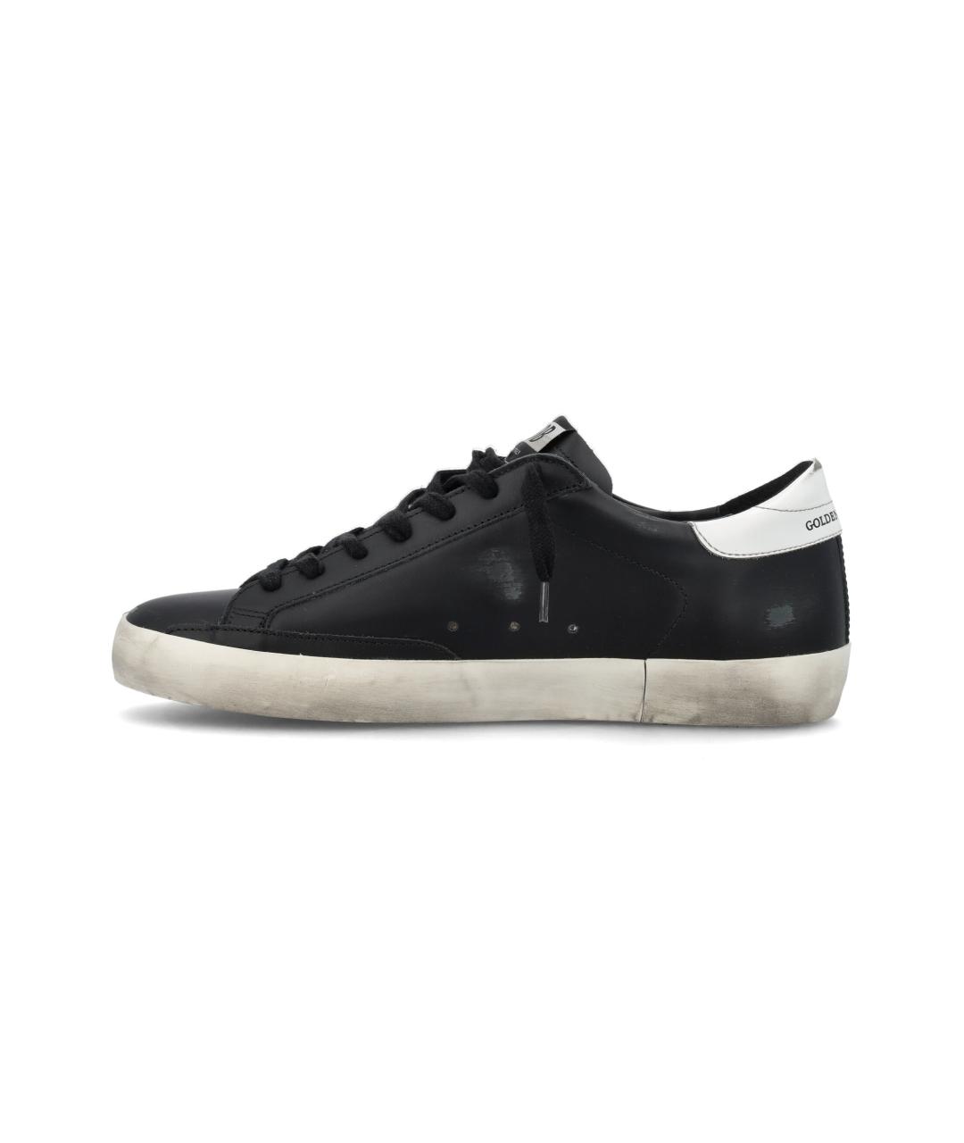 GOLDEN GOOSE Черные кожаные низкие кроссовки / кеды, фото 3
