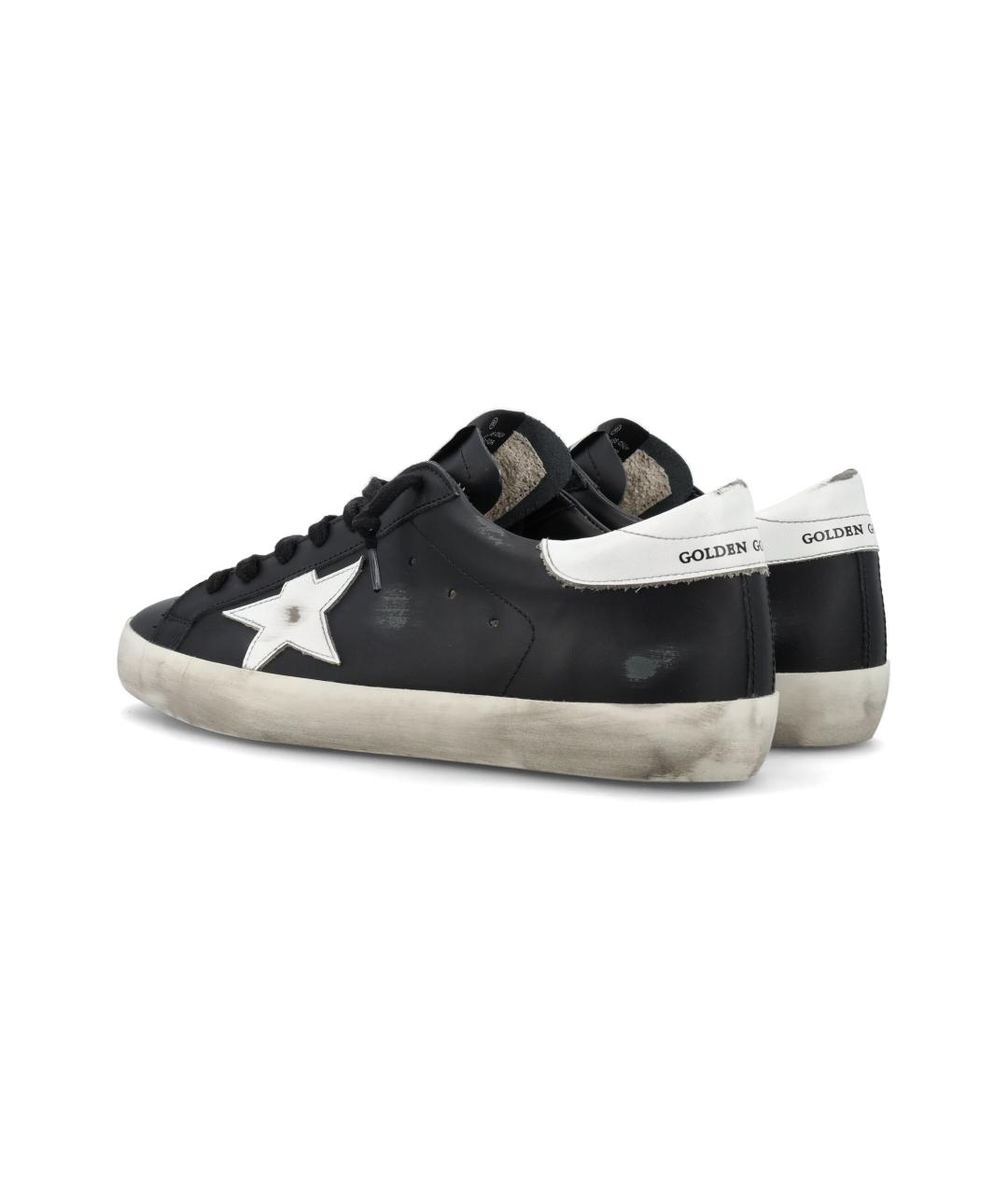 GOLDEN GOOSE Черные кожаные низкие кроссовки / кеды, фото 4