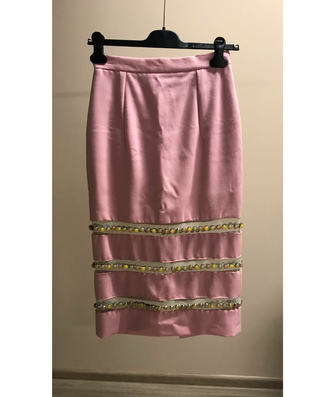 TATA NAKA Розовая шерстяная юбка миди, фото 8