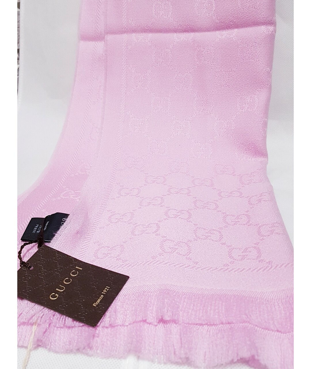 GUCCI Розовый шерстяной шарф, фото 6