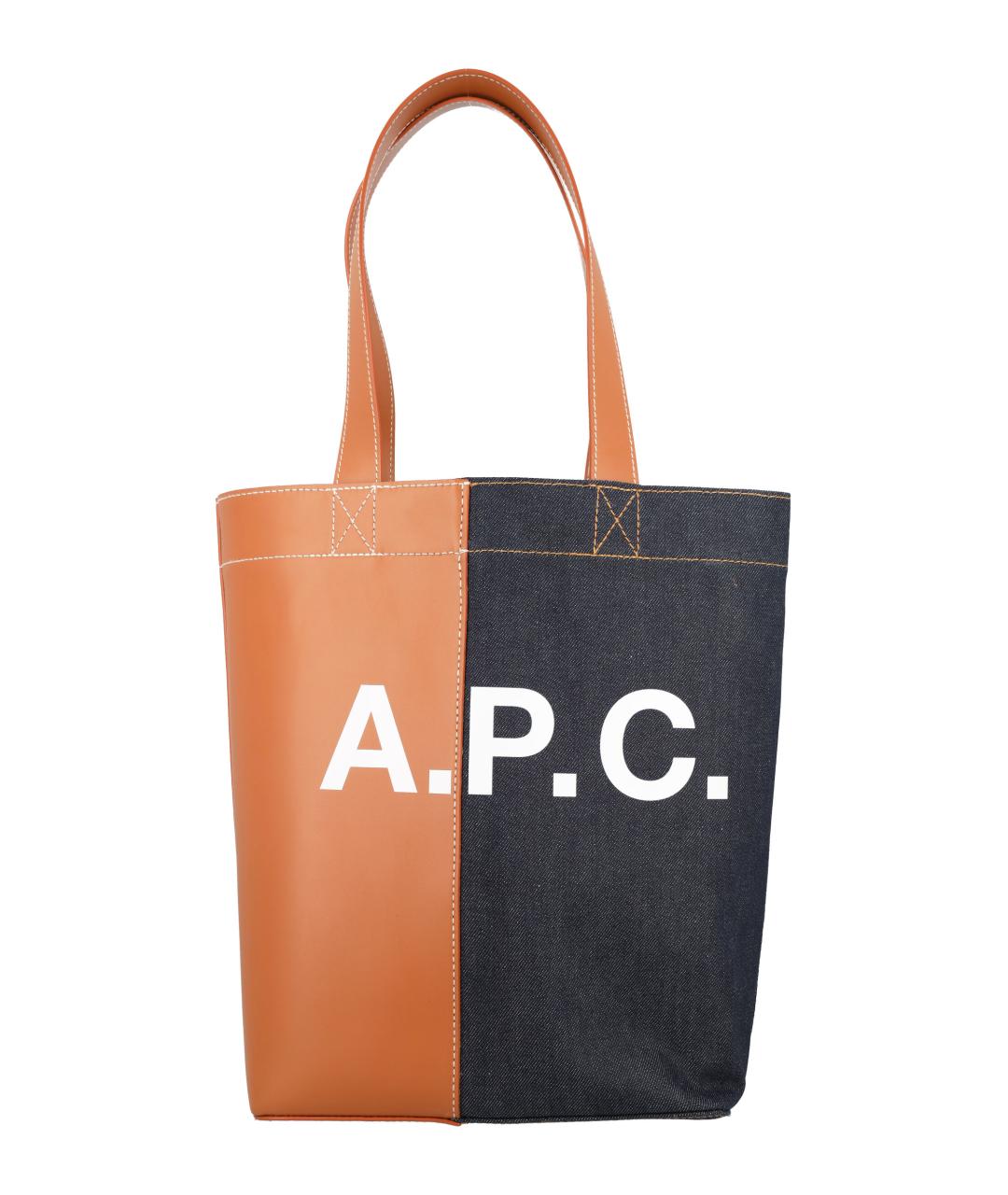 A.P.C. Коричневая хлопковая сумка тоут, фото 1