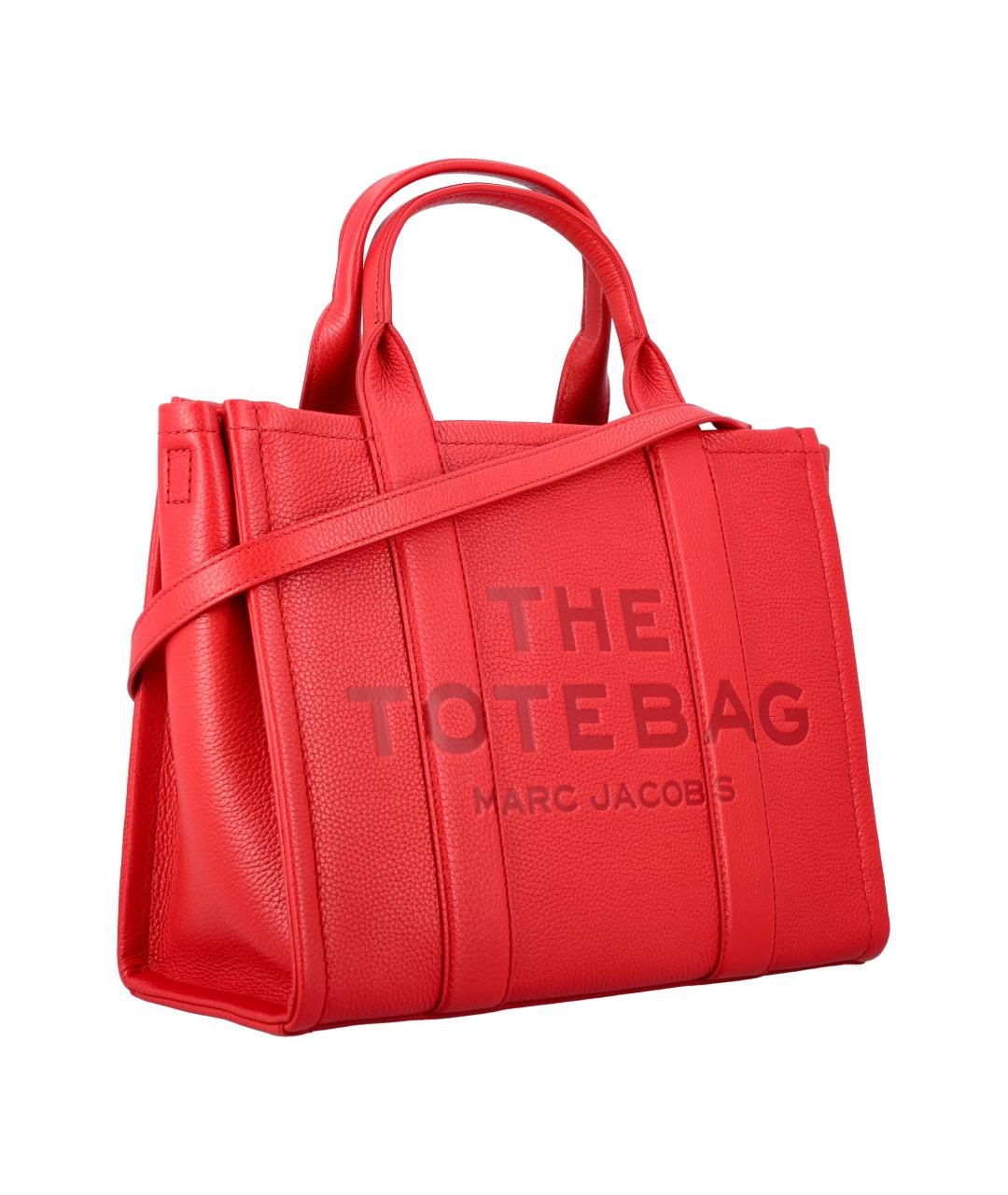 MARC JACOBS Красная кожаная сумка тоут, фото 2
