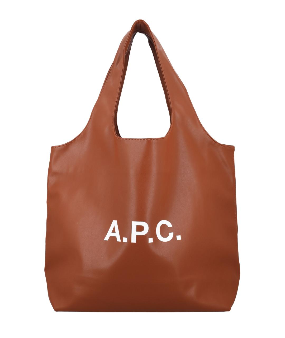 A.P.C. Коричневая сумка тоут из искусственной кожи, фото 5