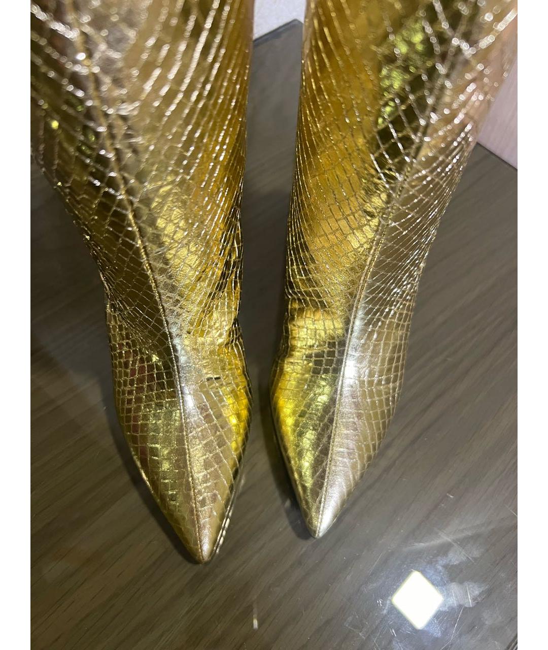 THE ATTICO Золотые кожаные сапоги, фото 5