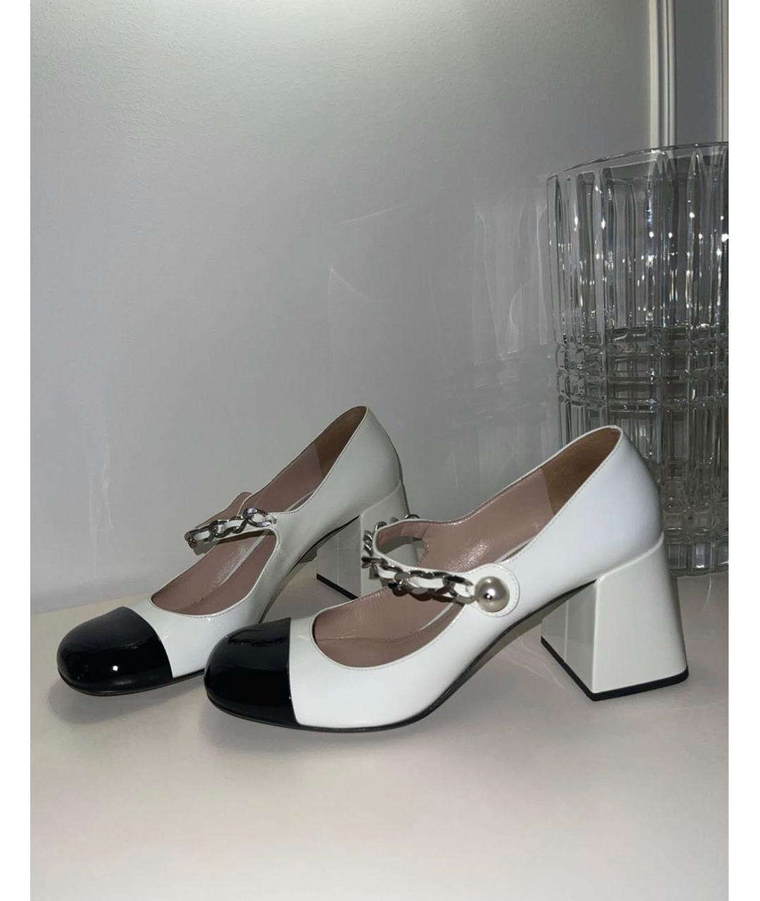 MIU MIU Белые туфли из лакированной кожи, фото 6