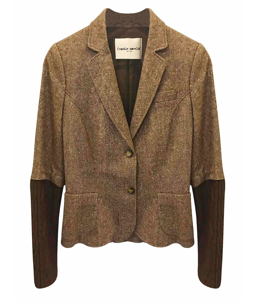 FRANKIE MORELLO Горчичный шерстяной жакет/пиджак, фото 1