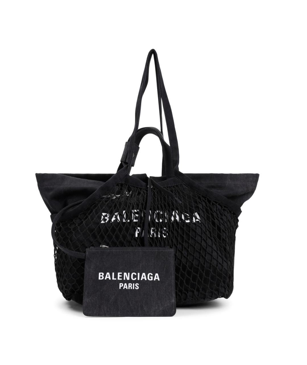 BALENCIAGA Черная хлопковая сумка тоут, фото 1