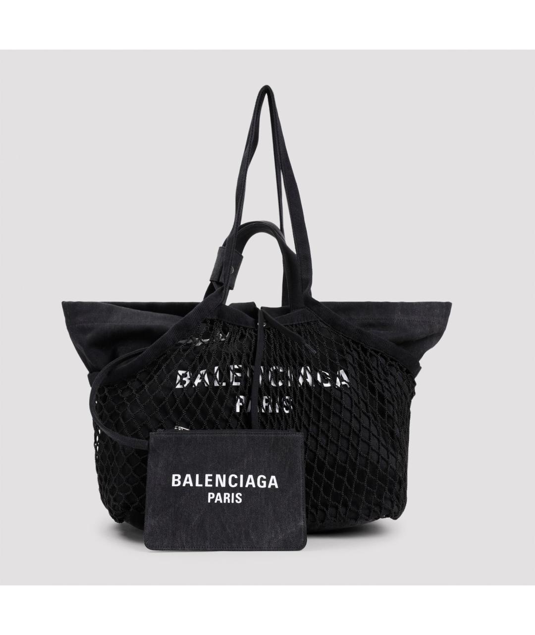 BALENCIAGA Черная хлопковая сумка тоут, фото 3