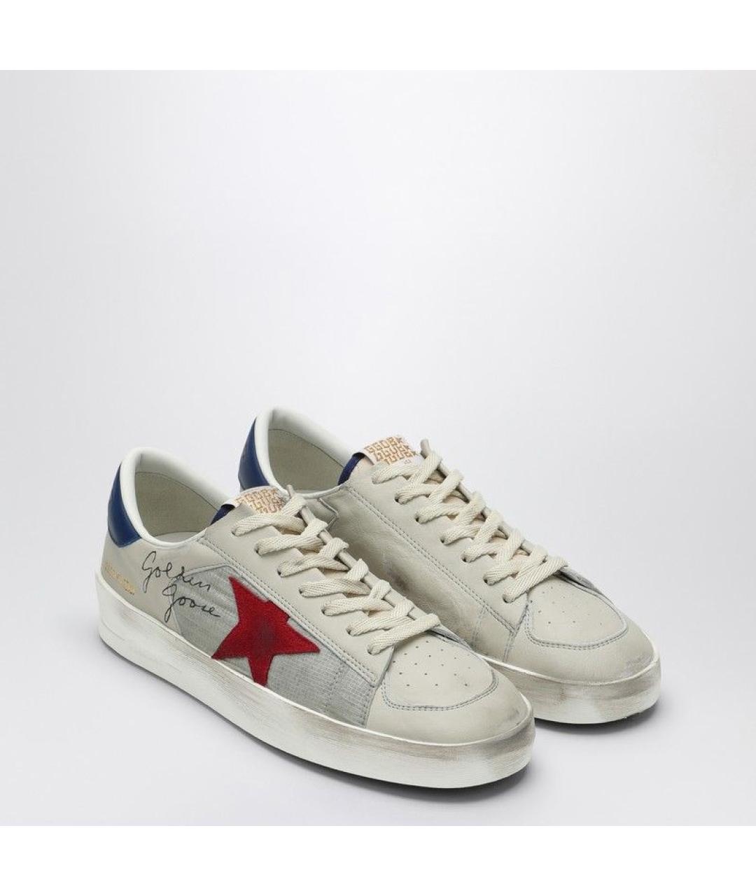 GOLDEN GOOSE DELUXE BRAND Серые кожаные низкие кроссовки / кеды, фото 2