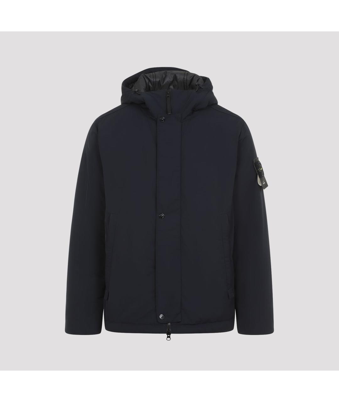 STONE ISLAND Темно-синяя полиэстеровая куртка, фото 2