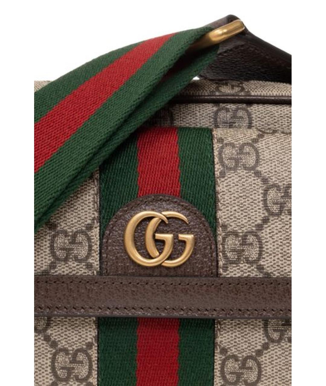 GUCCI Коричневая синтетическая сумка на плечо, фото 5