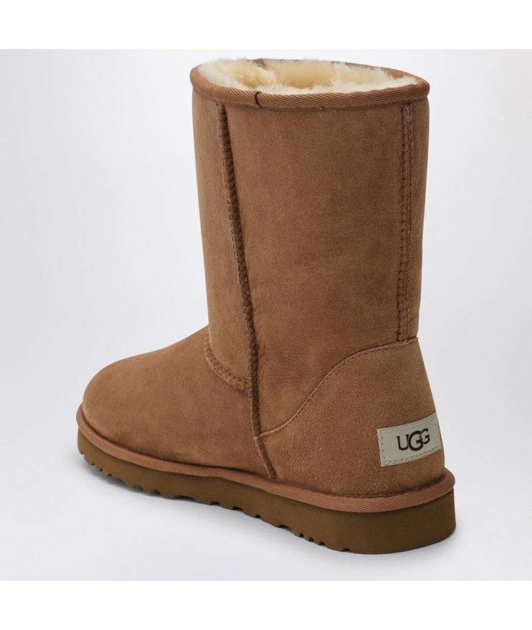 UGG AUSTRALIA Коричневые кожаные высокие ботинки, фото 4