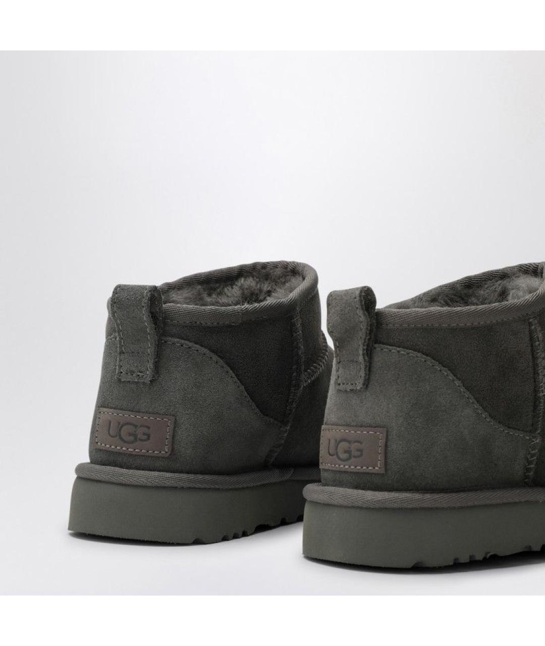 UGG AUSTRALIA Серые кожаные ботинки, фото 5