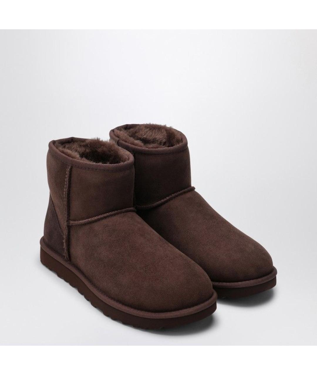 UGG AUSTRALIA Коричневые кожаные ботинки, фото 2