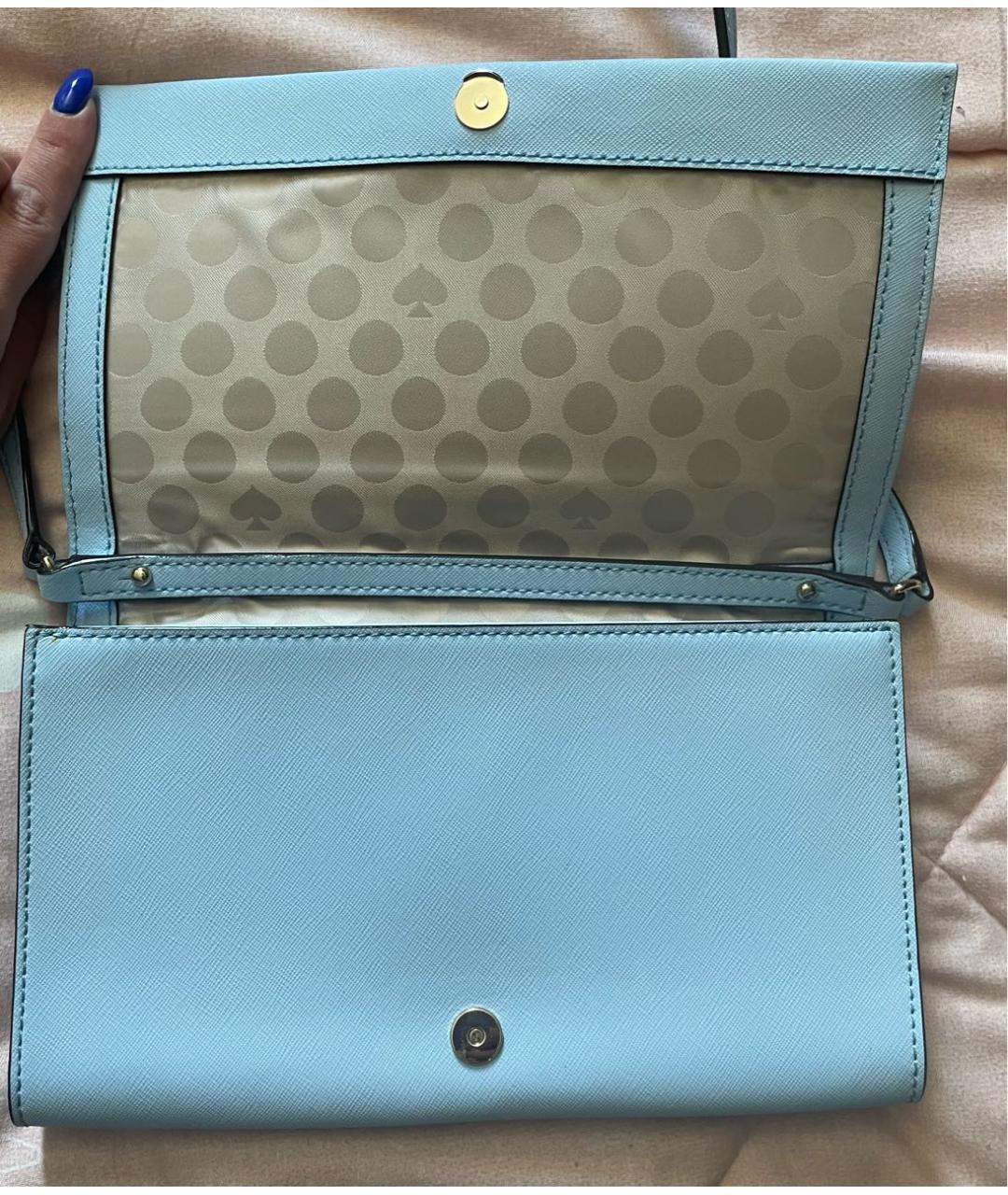 KATE SPADE Голубая кожаная сумка через плечо, фото 2