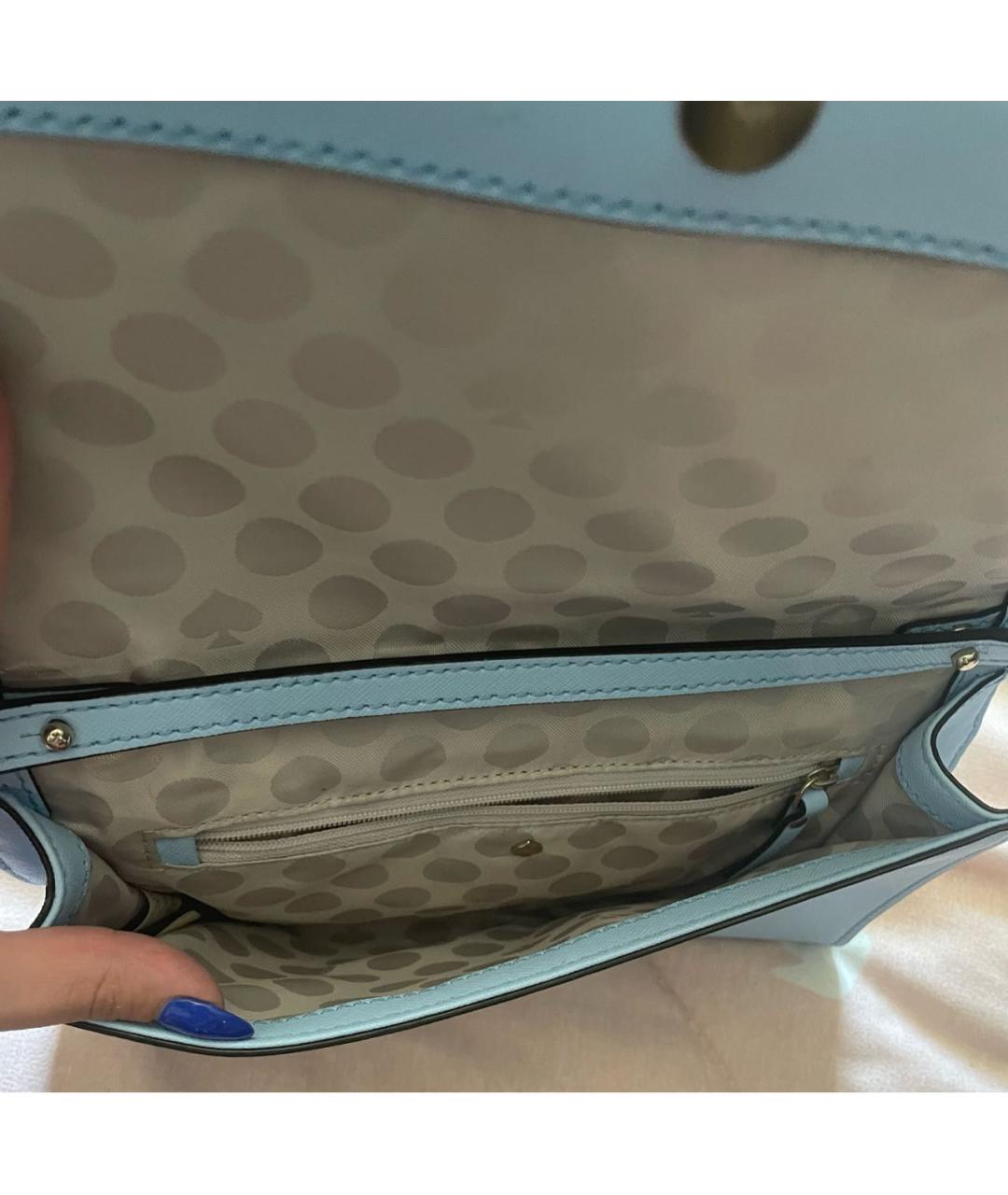 KATE SPADE Голубая кожаная сумка через плечо, фото 3