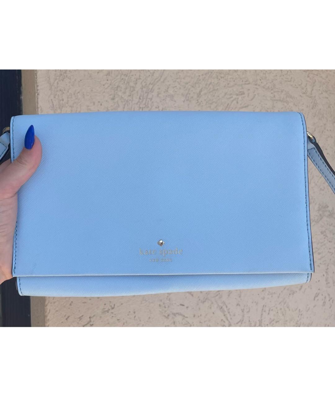 KATE SPADE Голубая кожаная сумка через плечо, фото 6