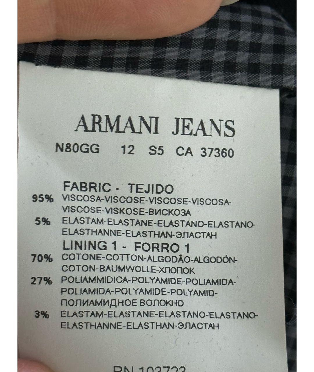 ARMANI JEANS Черный вискозный жакет/пиджак, фото 5