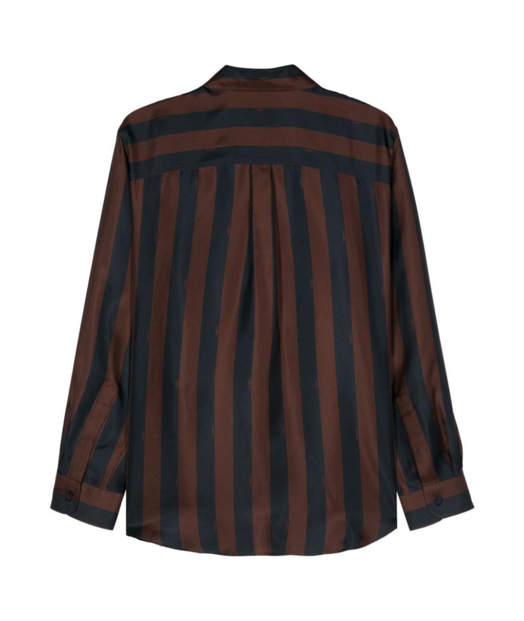 FENDI Коричневая шелковая рубашка, фото 2