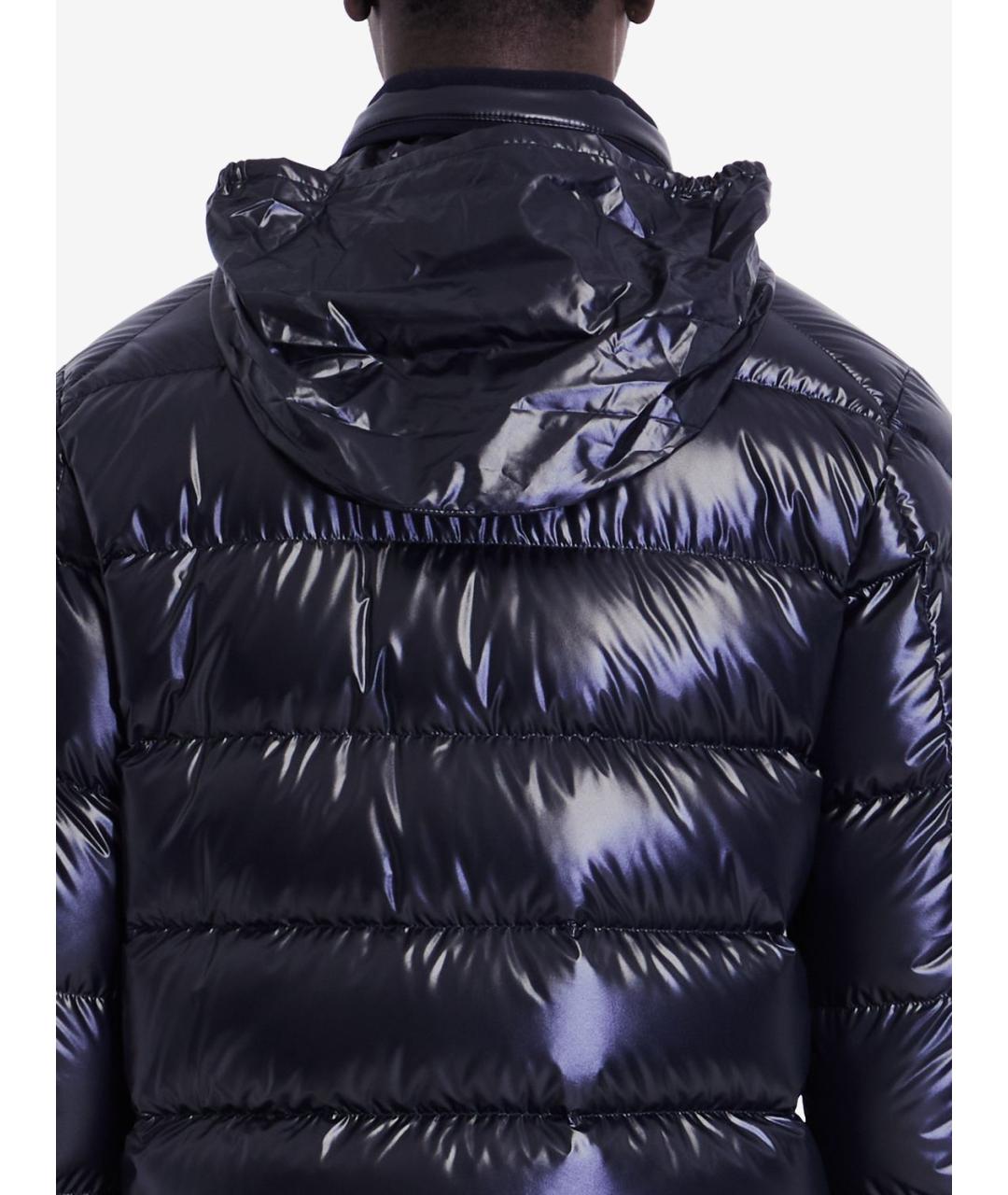 MONCLER Темно-синяя полиэстеровая куртка, фото 3