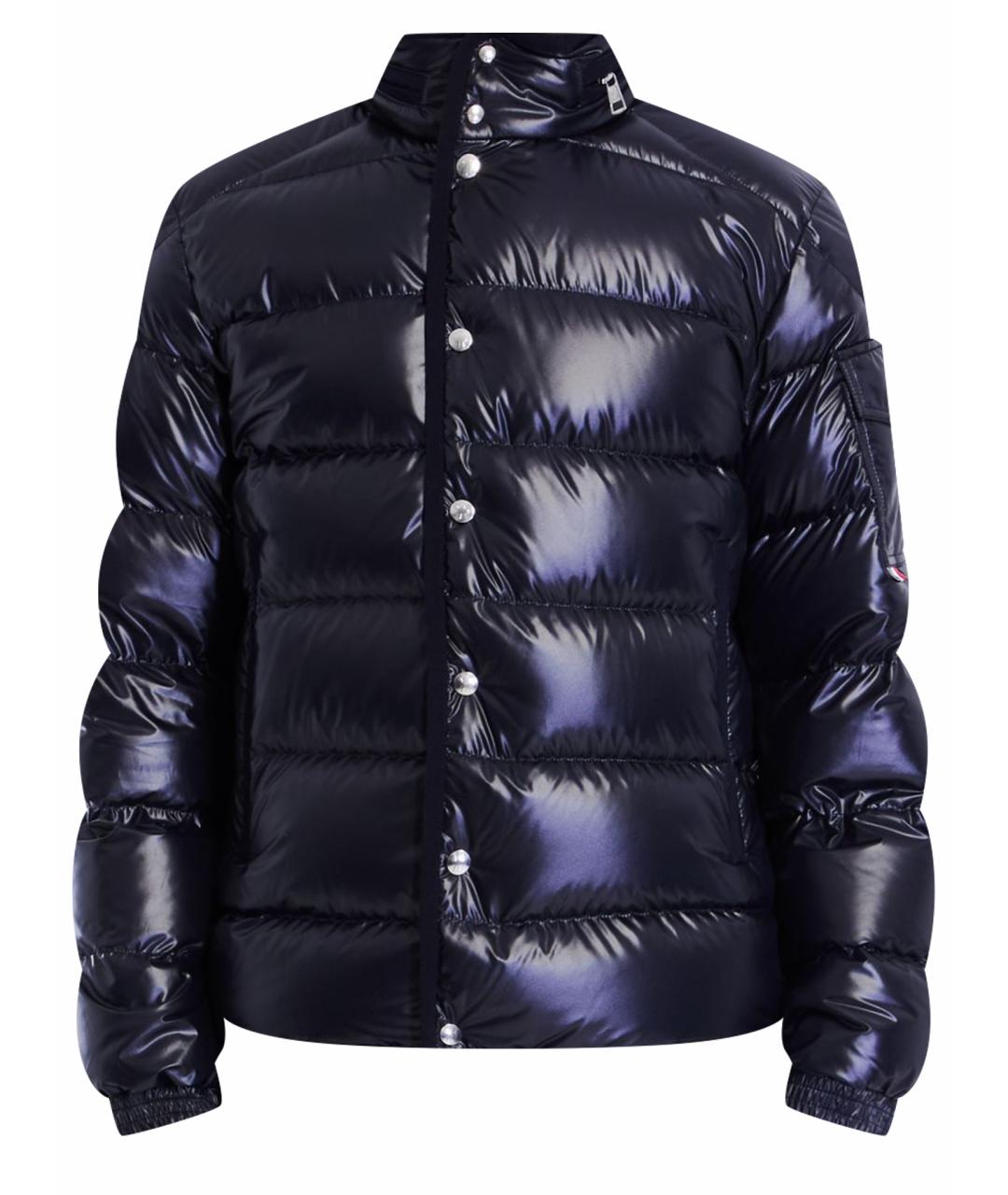 MONCLER Темно-синяя полиэстеровая куртка, фото 1