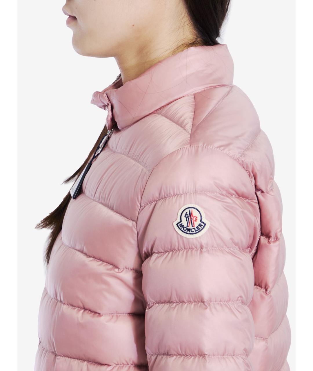 MONCLER Розовая полиамидовая куртка, фото 4